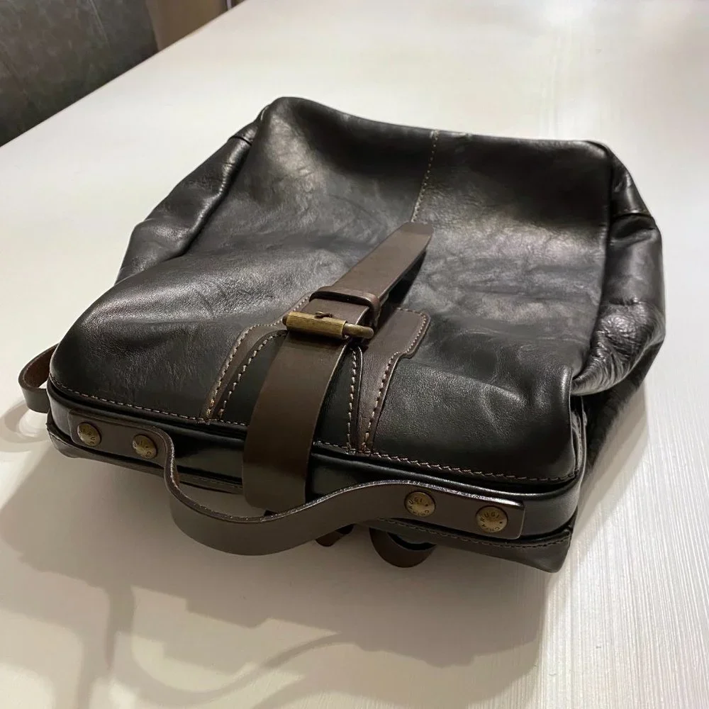 NWT Chiarugi Italy Italian Handmade Leather Men's Unisex Travel Backpack Bag‎